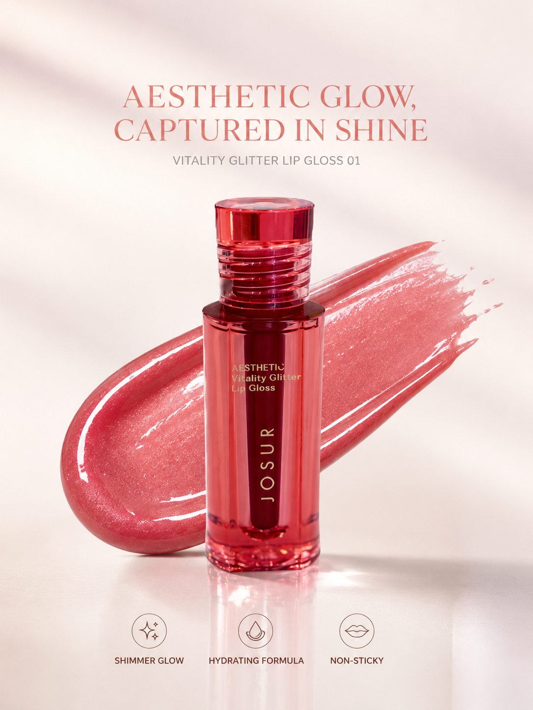 JOSUR Vitality Glitter Lip Gloss 01