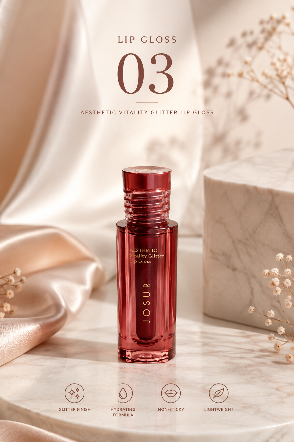 JOSUR Vitality Glitter Lip Gloss 03
