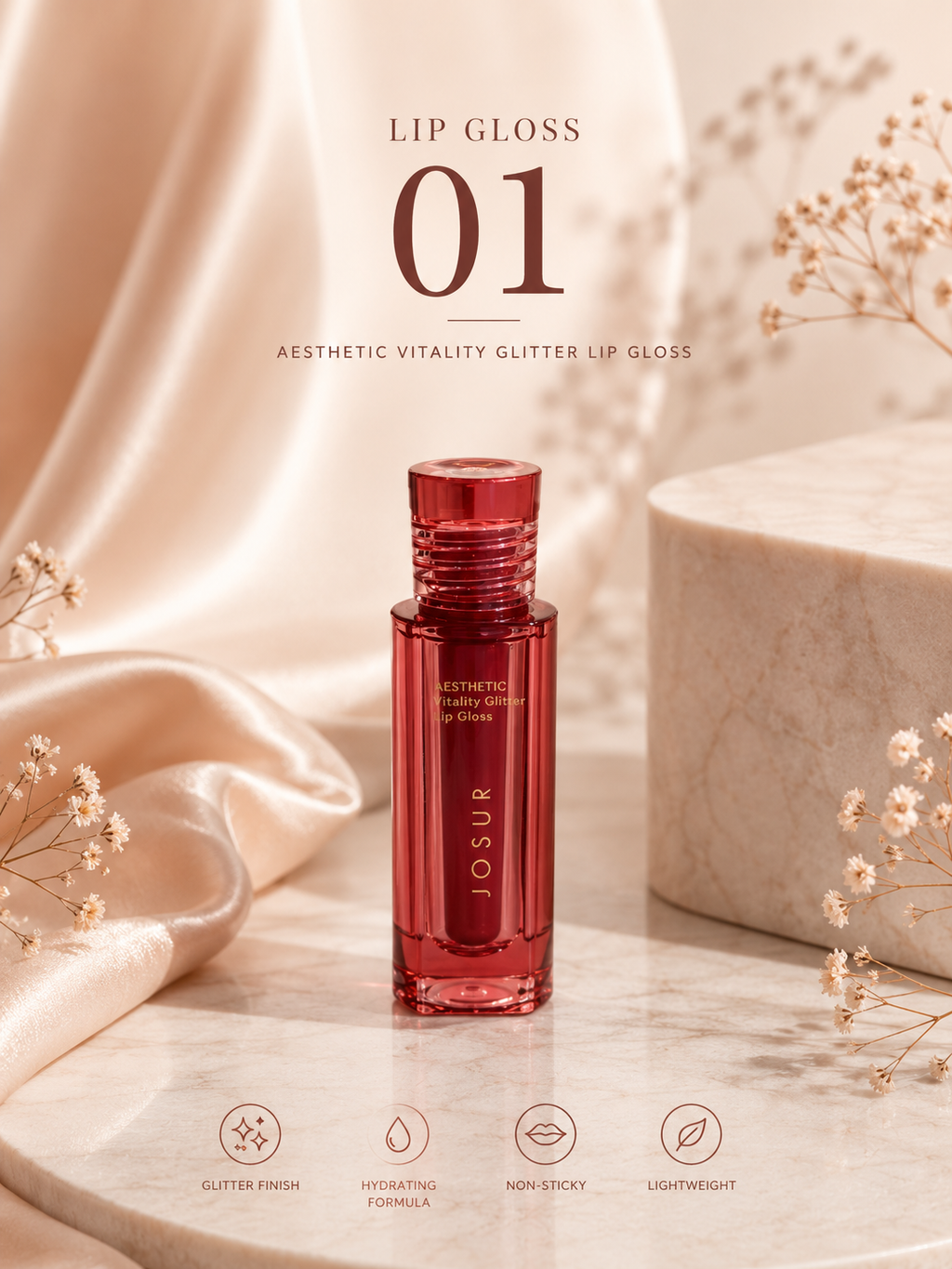 JOSUR Vitality Glitter Lip Gloss 01